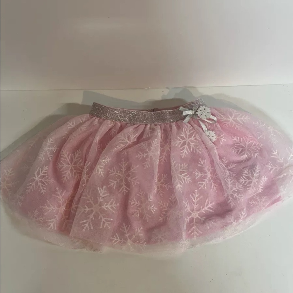 Girls Cynthia Rowley Tutu Tulle Skirt Sz 4 Pink Gold Glitter Snowflake Ballerina